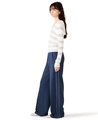 Steve Madden Women's V-Neck Stripe Sweater