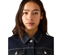 Steve Madden Women's Blu Elbow-Sleeve Denim Trucker Jacket