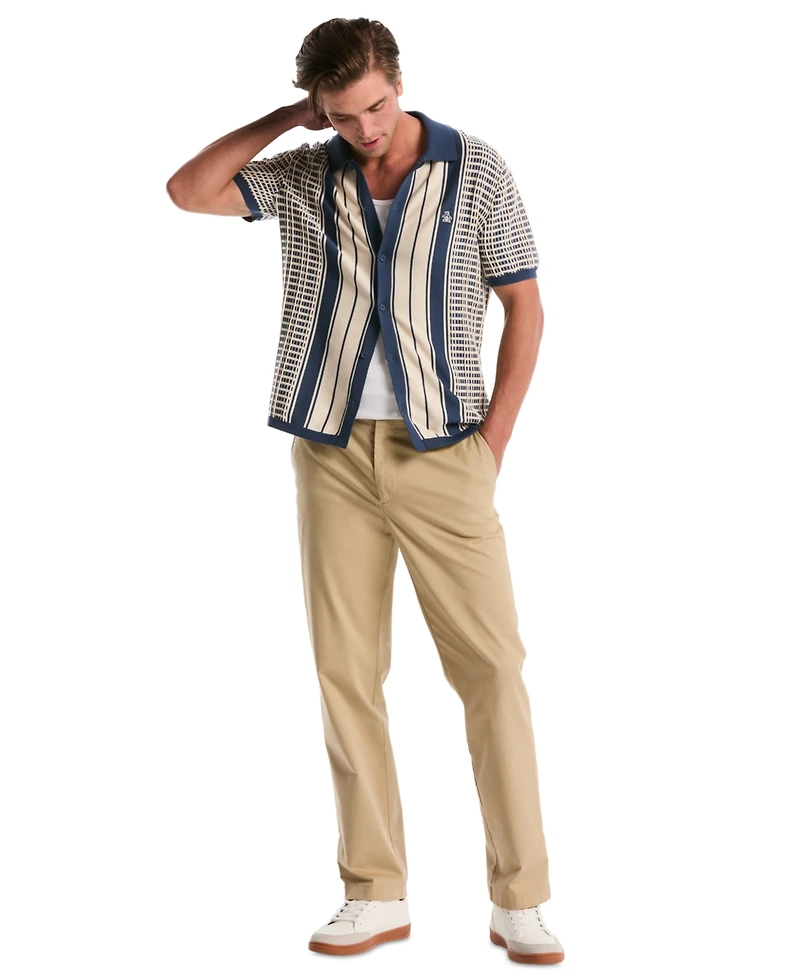 Original Penguin Men's Plaid & Stripe Patterned Slim-Fit Polo Sweater