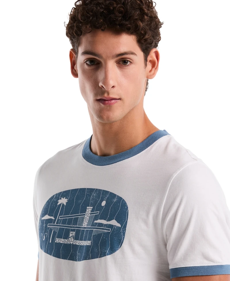 Original Penguin Men's Graphic Applique Logo Short Sleeve Jersey T-Shirt