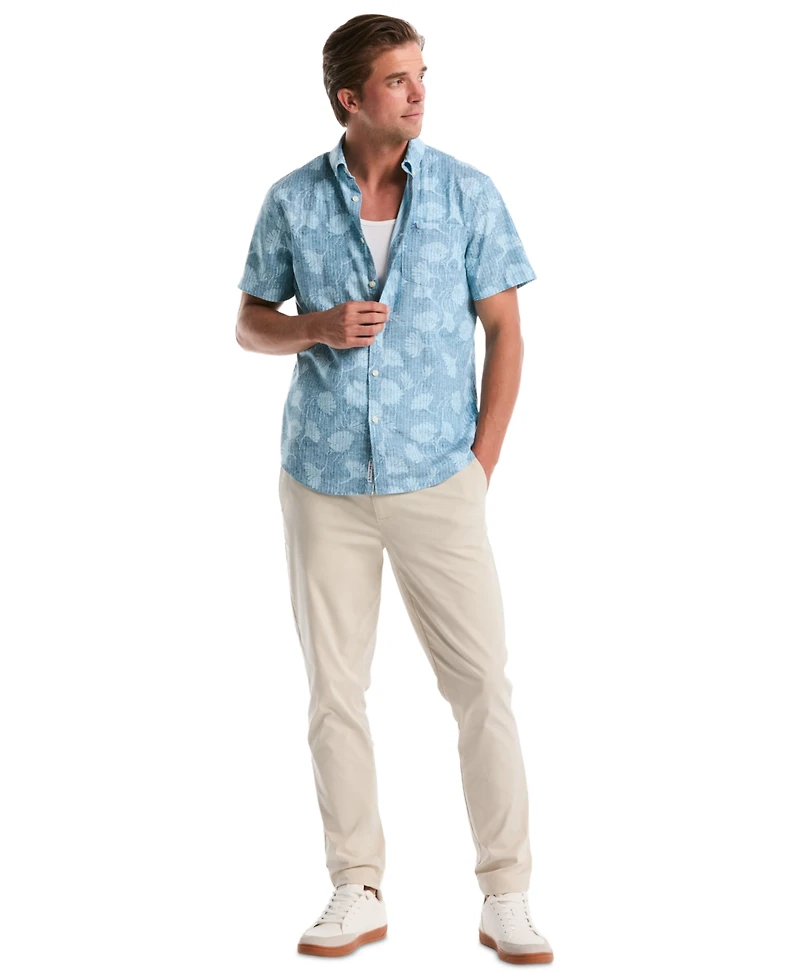Original Penguin Men's All-Over Flower Print Collared Shirt