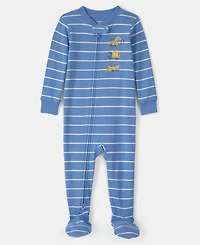 Carter's Baby Boys' Construction Striped Snug Fit One-Piece Pajama