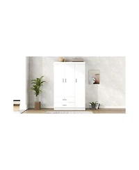 Streamdale 3-Door Wardrobe with 2 Drawers, White