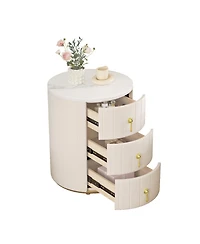 Streamdale Furniture Upholstered 3-Drawer Nightstand