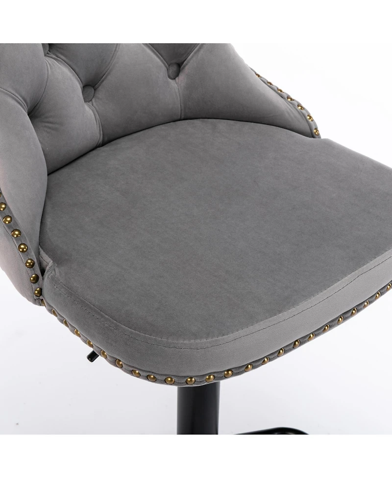 Streamdale Furniture Streamdale Swivel Velvet Bar Stools, Adjustable Height, Set of 2