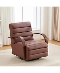 Streamdale Furniture Streamdale Modern Swivel Accent Chair with Wood Armrests