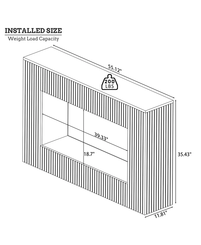 Streamdale Furniture 55" Modern Slatted Console/Entryway Table
