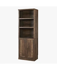 Streamdale Furniture 1 Doors Bookshelf with Usb Port and 3 Open Shelves Bookcase Side Cabinet Storage Shelves