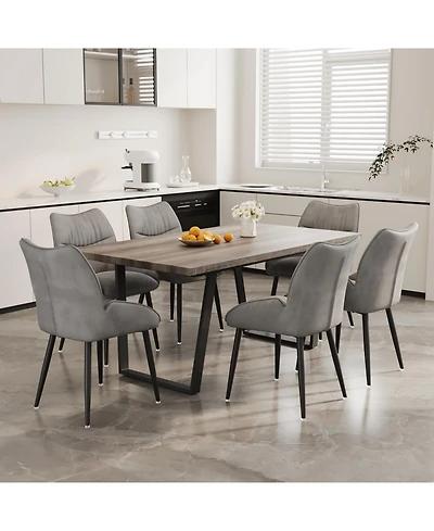 Streamdale Furniture 62.9" Rectangular 6-Chair Dining Table & Chair Set