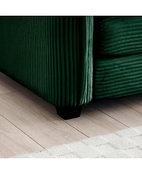 Streamdale Furniture Green Corduroy Ottoman Footstool