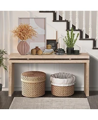 Streamdale Furniture Streamdale 60" Antique Natural Farmhouse Console Table