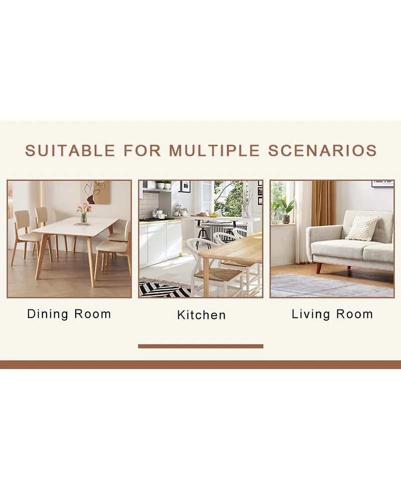 Streamdale Furniture Streamdale 31.5" Round Dining Set- Wood Table & 4 Pu Chairs