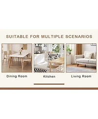 Streamdale Furniture Streamdale 31.5" Round Dining Set- Wood Table & 4 Pu Chairs