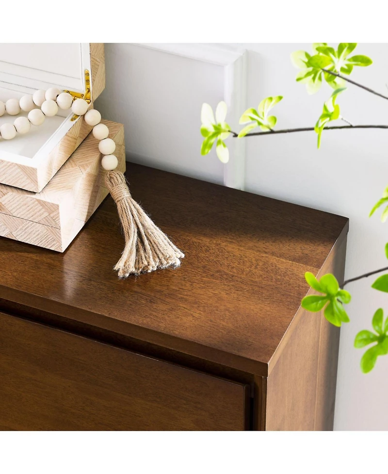 Streamdale Furniture Walnut Sideboard Buffet Cabinet with Outlets