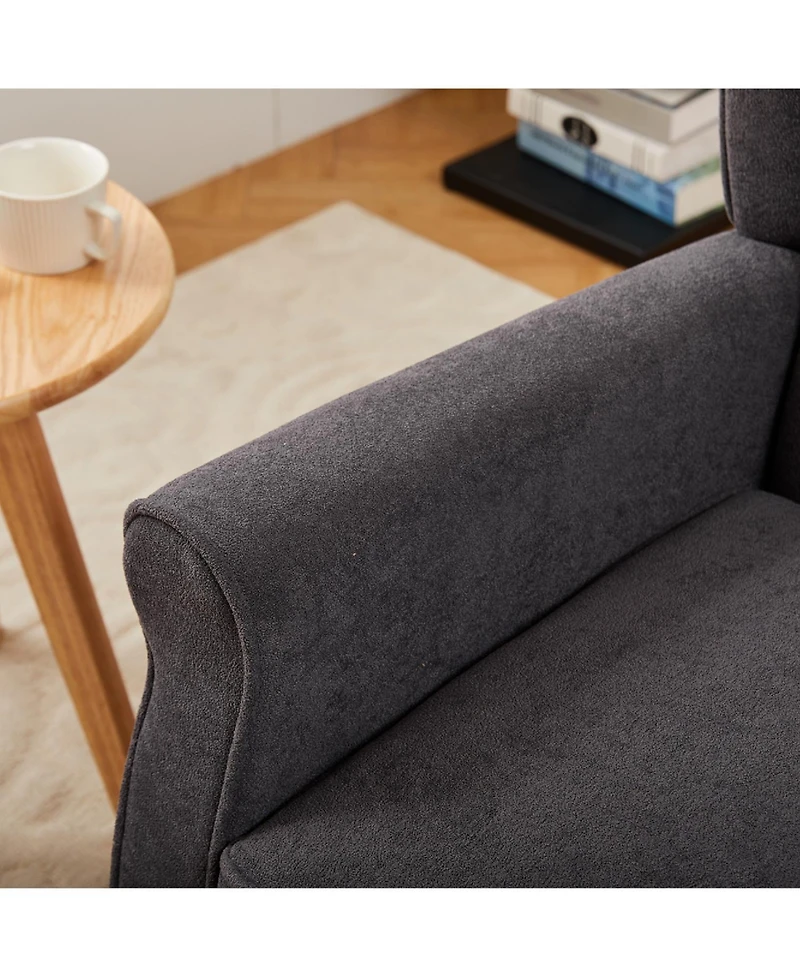 Streamdale Furniture Vintage Luxury Coffee Table & Armchair Set (Dark Grey/Natural Wood)