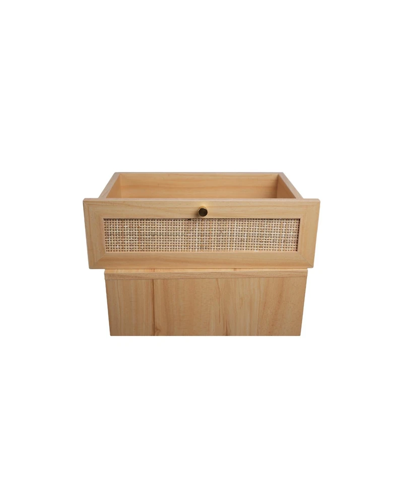 Streamdale Furniture Streamdale Vintage Caned Nightstand Modern Ambiance, Durable Style, Easy Assembly