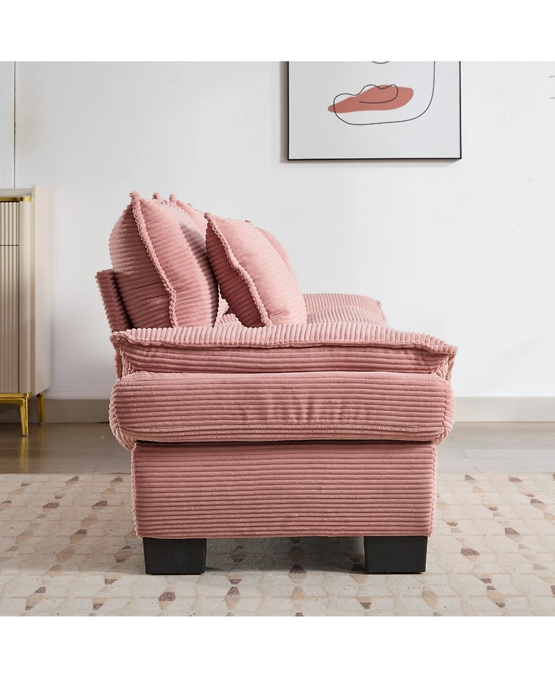 Streamdale Furniture Streamdale Corduroy Sofa Sleeper with Comfy Cushions