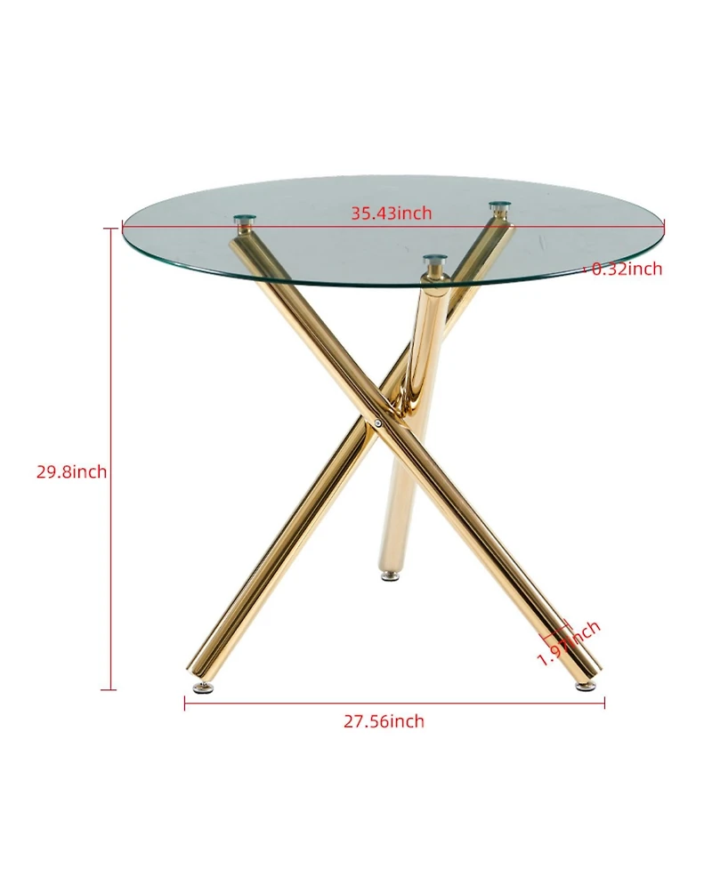 Streamdale Furniture 4–6 Pc. Glass Top Dining Set with Mid-Century Design