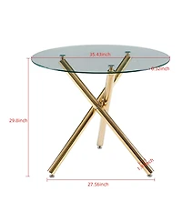 Streamdale Furniture 4–6 Pc. Glass Top Dining Set with Mid-Century Design