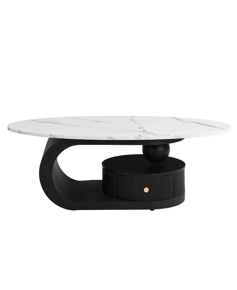 Streamdale Furniture Modern Nesting Coffee Table Set - Oval & Round