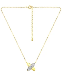 Giani Bernini Pave Cubic Zirconia (3/4 ct. t.w.) X-Frontal Pendant Necklace, Macy's Exclusive