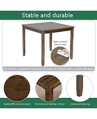 Streamdale Furniture Elegant Walnut 5-Piece Dining Table Set