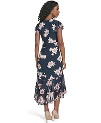 Tommy Hilfiger Women's Chiffon Combo Midi Dress