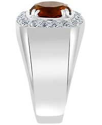 Effy Collection Men's White Topaz (1 ct. t.w.) and Smoky Quartz (3-5/8 ct. t.w.) Ring in Sterling Silver