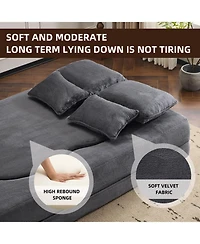 Streamdale Furniture Streamdale Queen Chenille Foldable Sofa Bed - Convertible Futon Couch