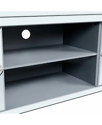 Streamdale Furniture 47" Mirror Tv Console - Diamond Doors Open Storage