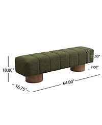Streamdale Furniture Green Boucle Upholstered Dining/Entryway Bench (300 Lbs)