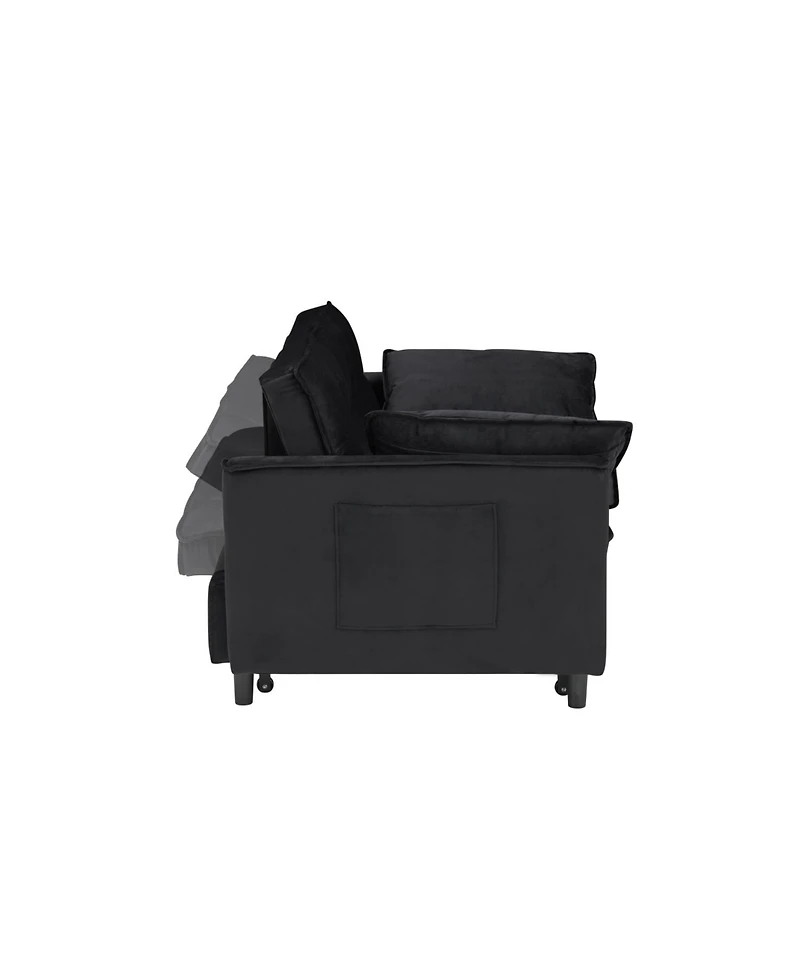 Streamdale Furniture Streamdale Modern Velvet Sleeper Sofa with Pillows & Pockets