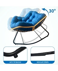 Streamdale Furniture Rattan Rocking Chair, Anti-Tip, 450LB Capacity.