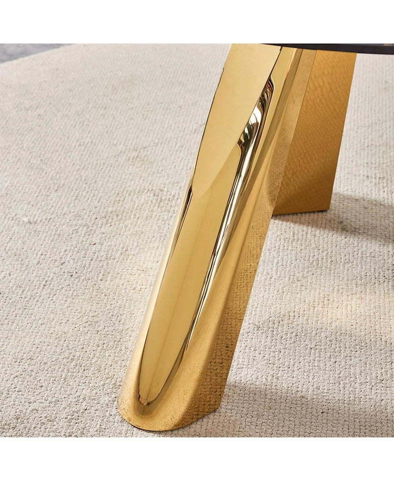 Streamdale Furniture 42" Gold-Plated Granite Table - Seats 4-6 - Dining, Entertaining, Conference