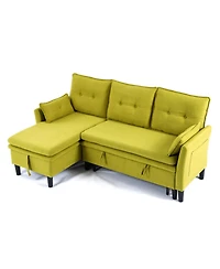 Streamdale Furniture Streamdale Green L-Shaped Sectional Sofa with Storage