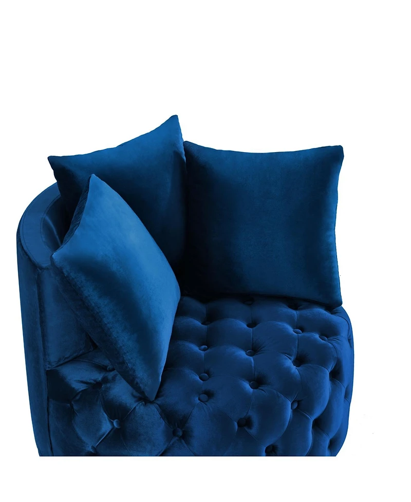 Streamdale Furniture Contemporary Upholstered Tufted Leisure Chair Accent Chair Navy