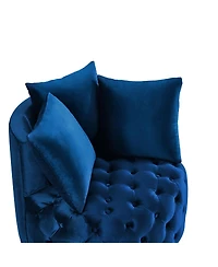 Streamdale Furniture Contemporary Upholstered Tufted Leisure Chair Accent Chair Navy