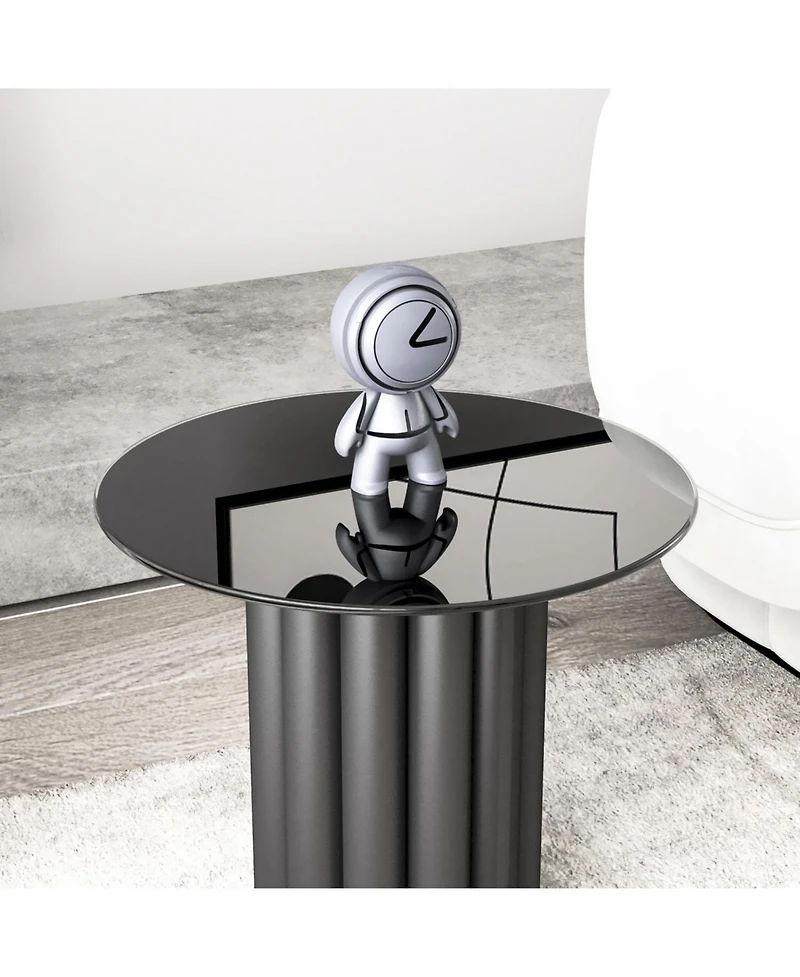 Streamdale Furniture 20" Round Black Tempered Glass Table Top