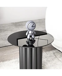 Streamdale Furniture 20" Round Black Tempered Glass Table Top