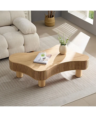 Streamdale Furniture Modern Wooden Drum Coffee Table