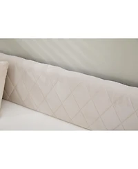 Streamdale Furniture Beige Velvet Daybed - Modern Diamond Grid Design