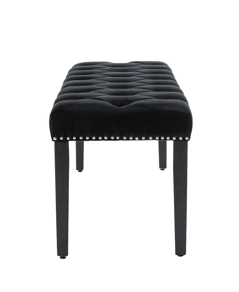 Streamdale Furniture Streamdale Tufted Velvet Bench Ottoman