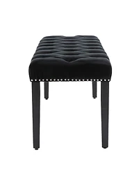 Streamdale Furniture Streamdale Tufted Velvet Bench Ottoman