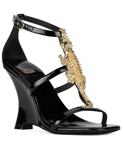 Jeffrey Campbell Women's Swamped Embellished Sculpted Wedge Sandals