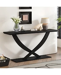 Streamdale Furniture Mira 57" Rustic Console Table with Cross-Legs