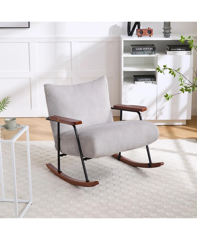 Streamdale Modern Accent Chair Arm Chair Living Room Rocking Chair Metal Frame
