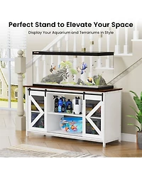 Streamdale Furniture Metal Aquarium Stand with Cabinet - 80 Gallon White