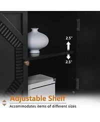 Streamdale Furniture Retro Wooden Sideboard Buffet Cabinet - Black