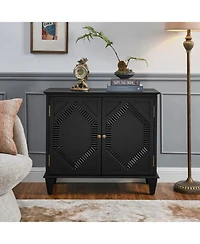 Streamdale Furniture Retro Wooden Sideboard Buffet Cabinet - Black