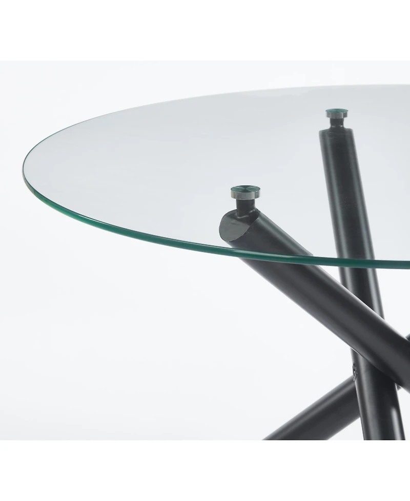 Streamdale Furniture Glass Dining Table - Modern Kitchen Table 110cm